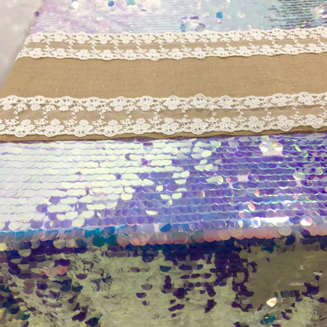 Sequin Table CLoth and Jute Runner
