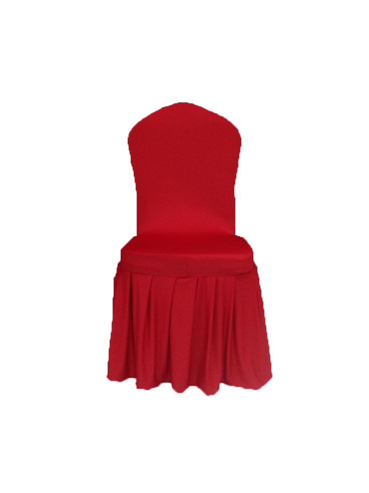 Red SKirting Chair COver