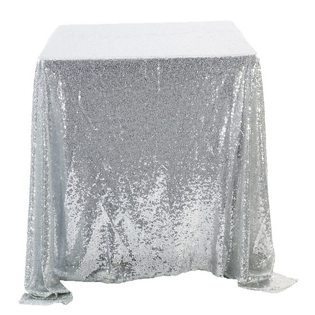 fancy Square  wedding decoration gold sequin glitter embroidery table cloth
