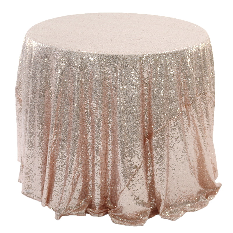 Shiny Sequin Embroidered Round Wedding Table Cloth