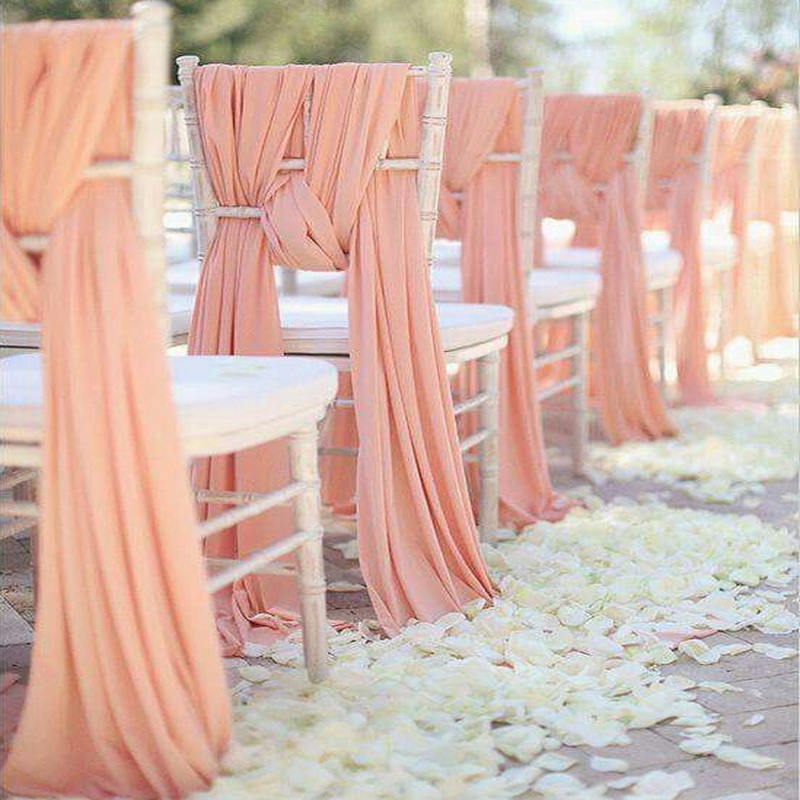 Chiffon Blush Pink Chair Cover Hoods 