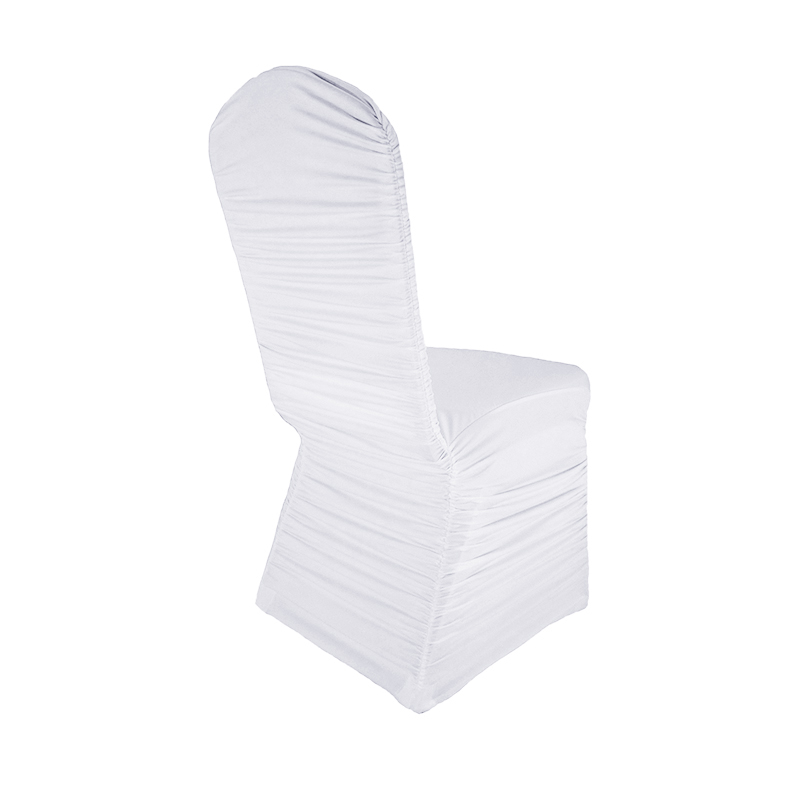 Spandex Ruffled Lycra Ruched Chair Cover For Banquet 